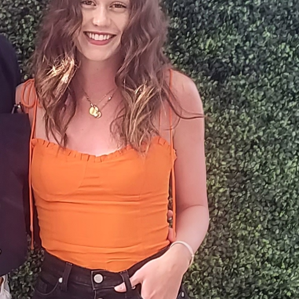 Reformation Orange Blouse